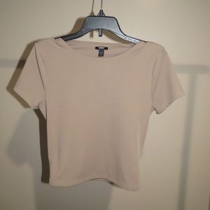 EXPRESS Body Contour Matte Tan Cropped Tee